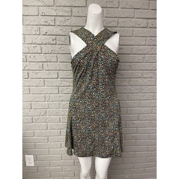 Michael Kors Quinn Floral Crisscross Neckline Sleeveless Mini Dress Size M - Picture 3 of 11